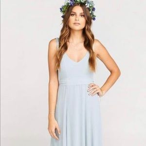 Show Me Your Mumu Jenn Maxi Dress Steel Blue